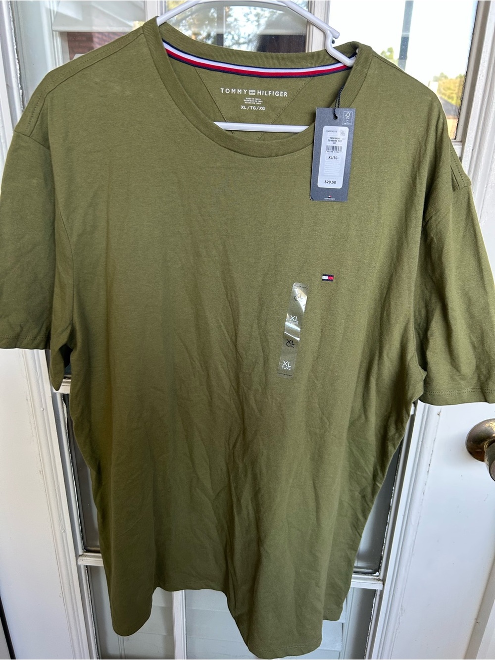 Tommy Hilfiger Men’s Olive Crewneck T-Shirt